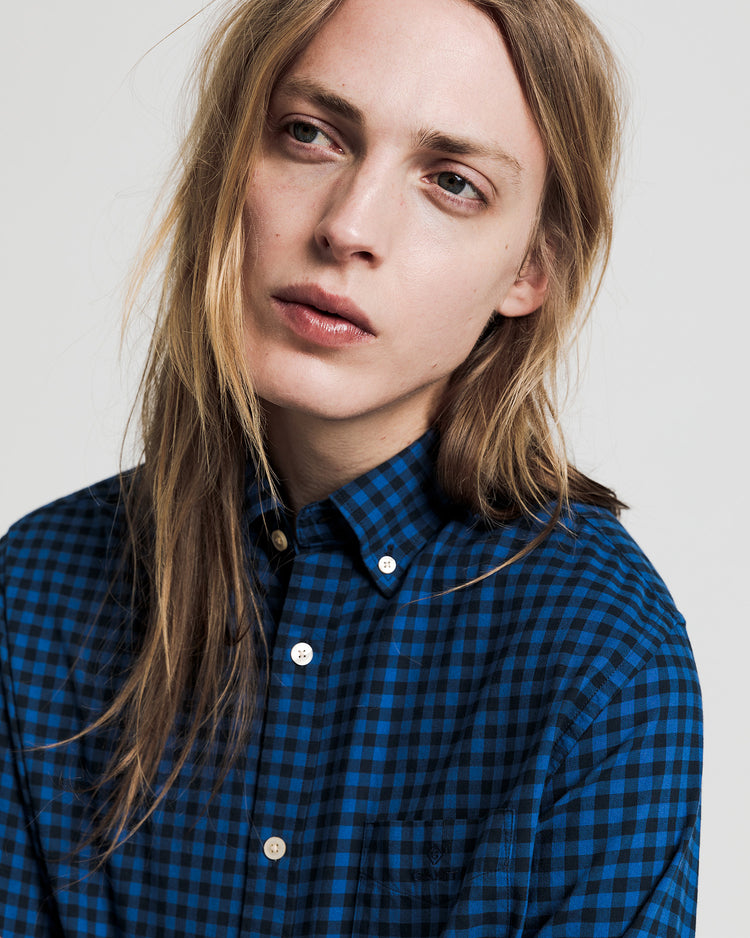 Męska koszula z diagonalu regular fit w kratę Buffalo Winter