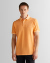 Polo męskie z krótkim rękawem regular fit pomarańczowe