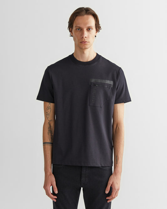 T-shirt męski z nadrukiem regular fit czarny