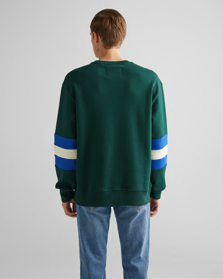 Bawełniana bluza męska z długim rękawem okrągły kołnierzyk relaxed fit