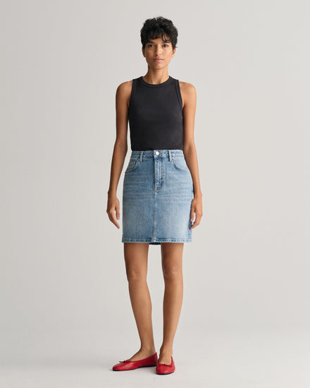 Spódnica damska regular fit niebieska