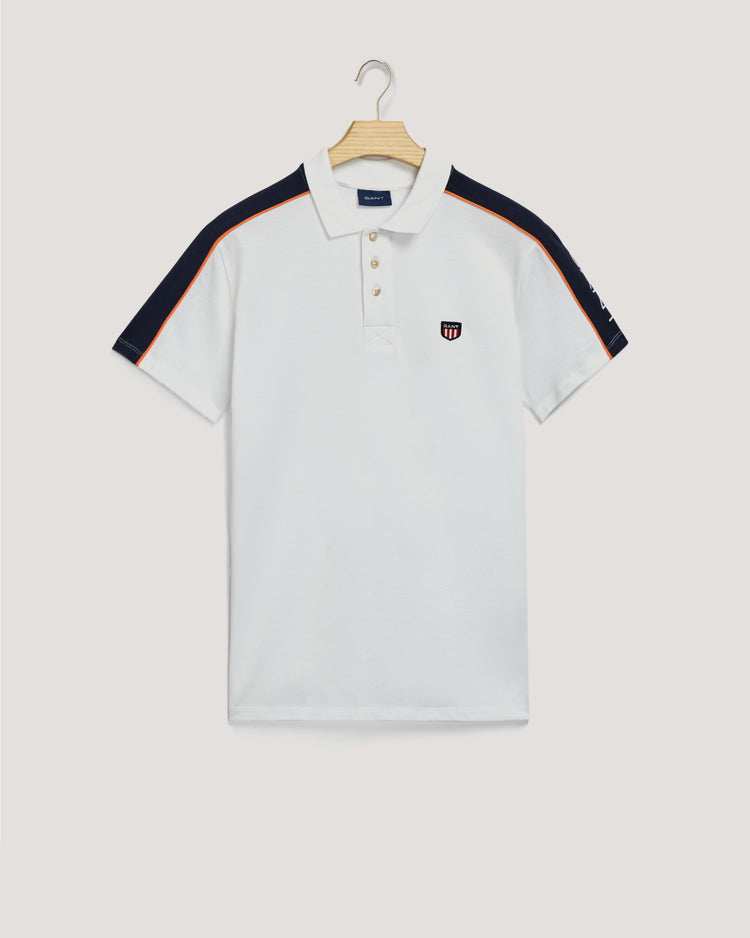 Bawełniany polo męski z nadrukiem z krótkim rękawem regular fit