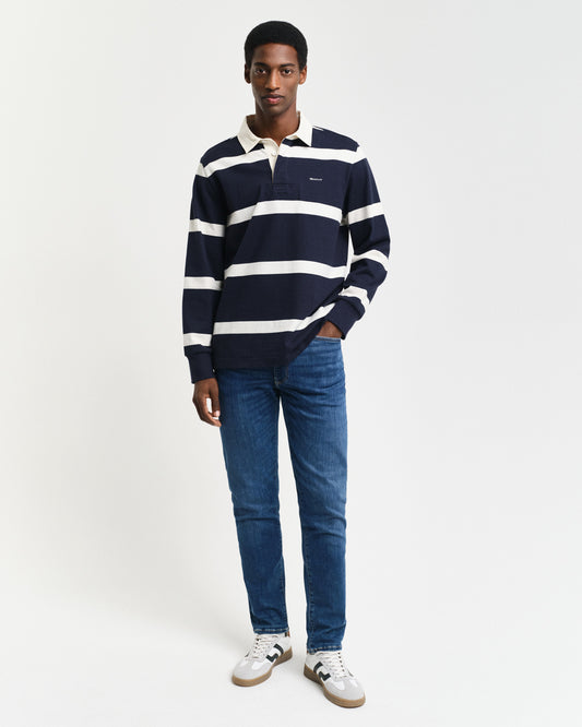 Spodnie jeansowe męskie extra slim fit niebieskie