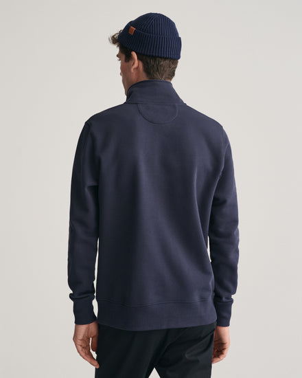 Bluza męska z zamkiem do połowy regular fit granatowa