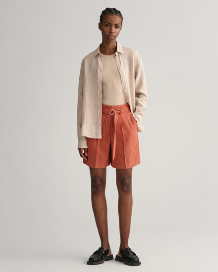 Koszula damska z długim rękawem regular fit beżowa