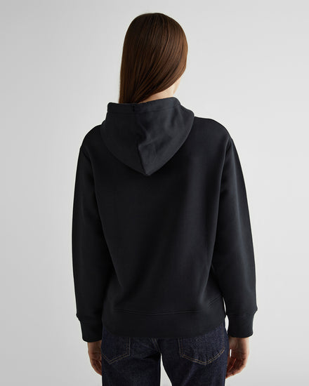 Damska czarna bluza z kapturem i logo