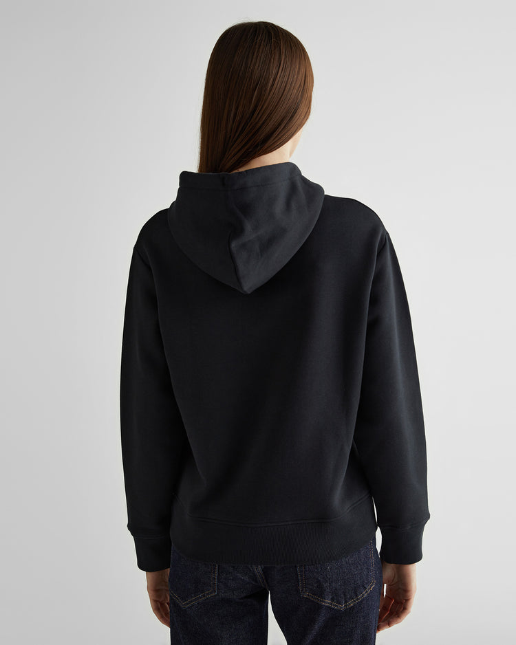 Damska czarna bluza z kapturem i logo