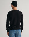 Sweter męski z okrągłym dekoltem regular fit czarny