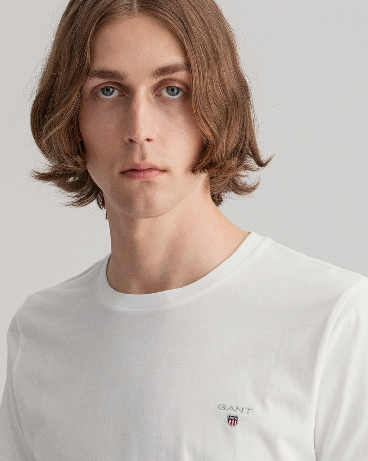 Męski biały t-shirt slim fit