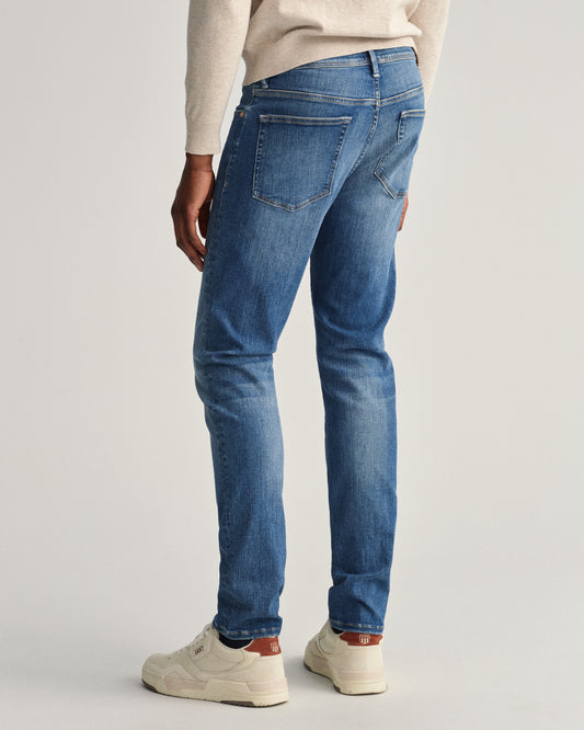 Spodnie jeansowe męskie extra slim fit niebieskie