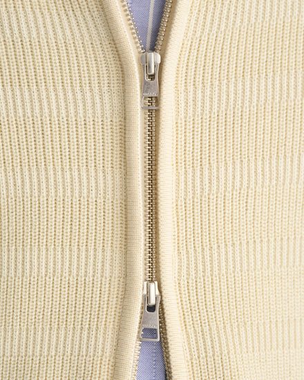 Bawełniany sweter rozpinany męski z nadrukiem i zamkiem regular fit