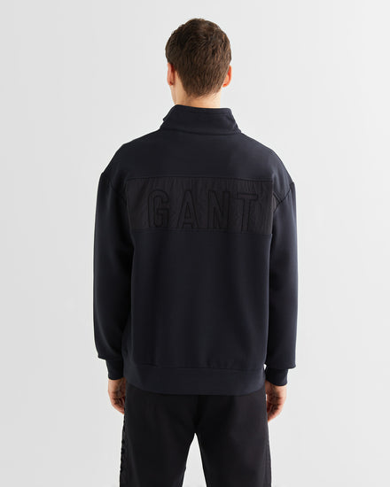 Bluza męska z zamkiem do połowy relaxed fit czarna