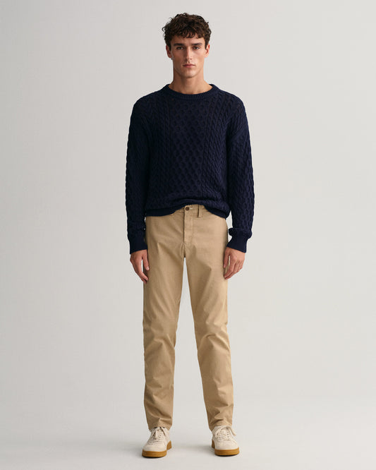 Spodnie męskie slim fit beżowe