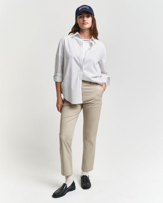 Spodnie damskie slim fit beżowe