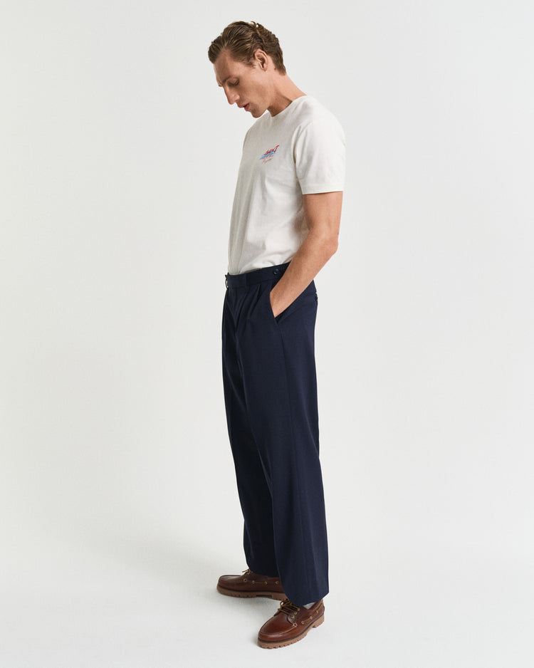 T-shirt męski z nadrukiem okrągły kołnierzyk regular fit