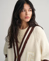 Bawełniany sweter rozpinany damski w paski oversize fit