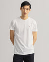 Męski biały regular fit okrągły dekolt T-shirt
