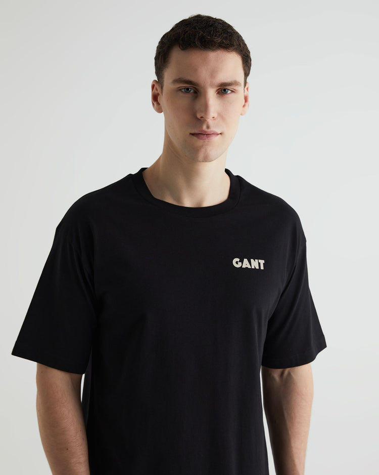 Bawełniany t-shirt męski z nadrukiem okrągły kołnierzyk regular fit