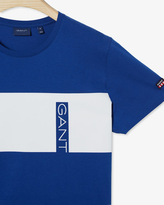 Męska niebieska koszulka z logo