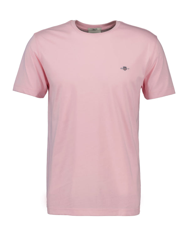 Męski różowy t-shirt slim fit ze 100% bawełny