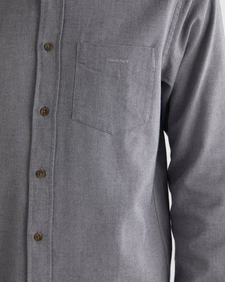 Bawełniana koszula męska z długim rękawem regular fit szara