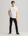 Męski biały regular fit okrągły dekolt T-shirt