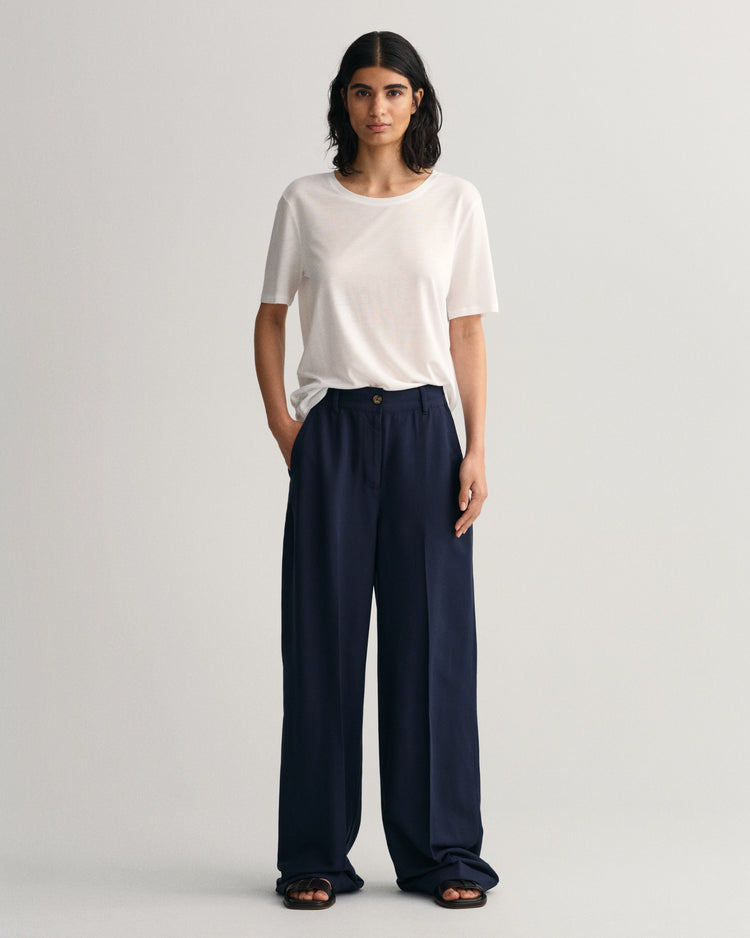 Spodnie damskie relaxed fit granatowe