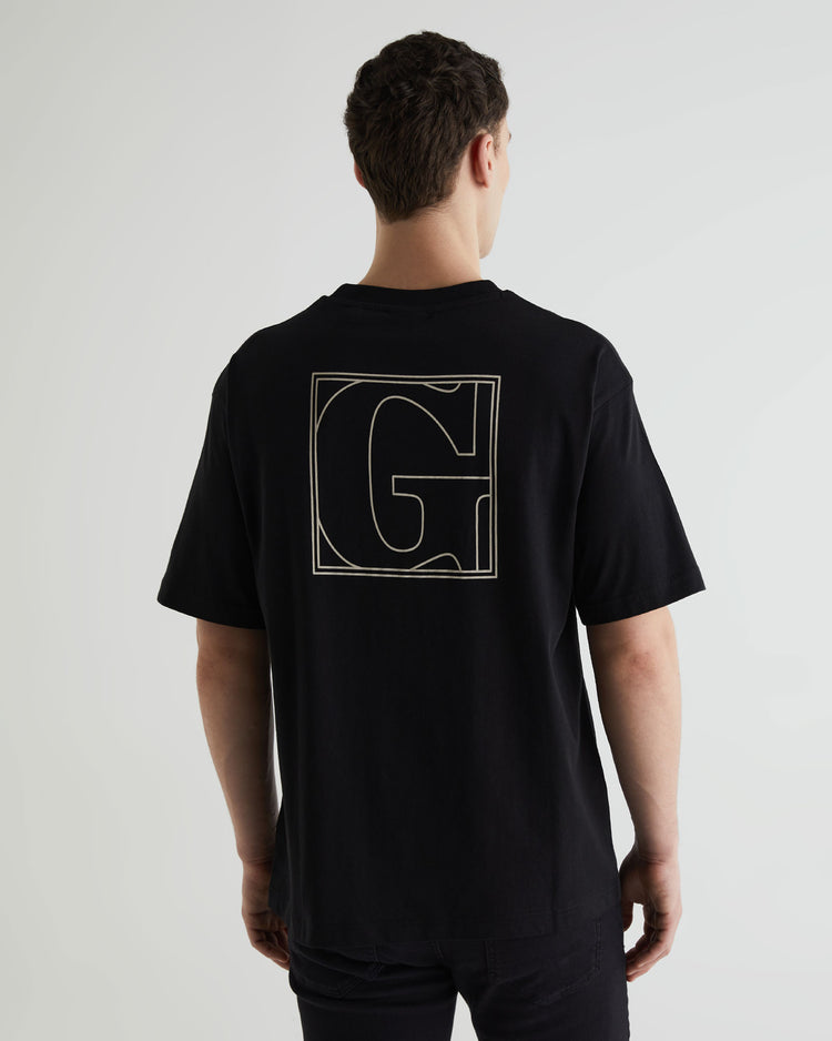 Bawełniany t-shirt męski z nadrukiem okrągły kołnierzyk regular fit