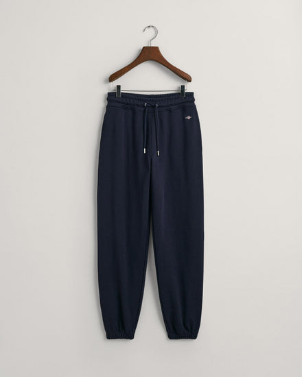 Spodnie dresowe damskie z nadrukiem relaxed fit granatowe