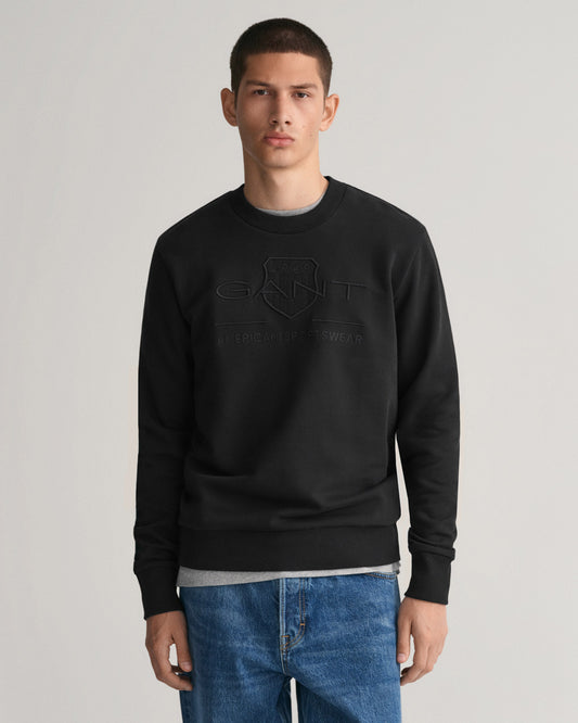 Bawełniana bluza męska z nadrukiem regular fit czarna