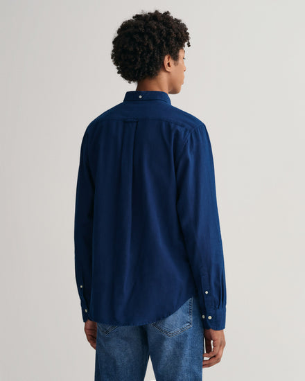 Bawełniana koszula męska z długim rękawem regular fit granatowa