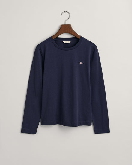 Koszulka damska z długim rękawem i okrągłym dekoltem regular fit