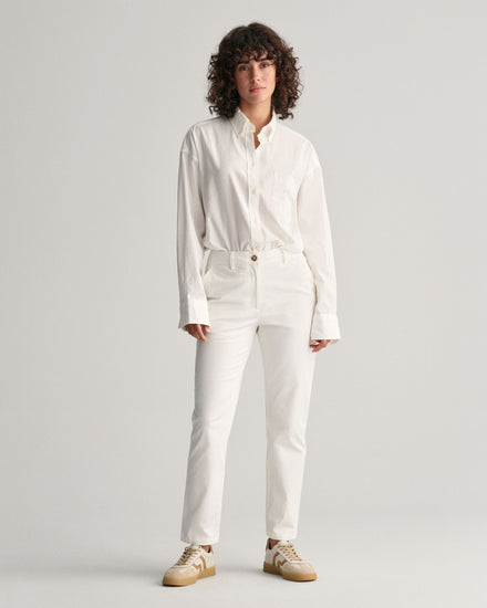 Spodnie damskie slim fit beżowe