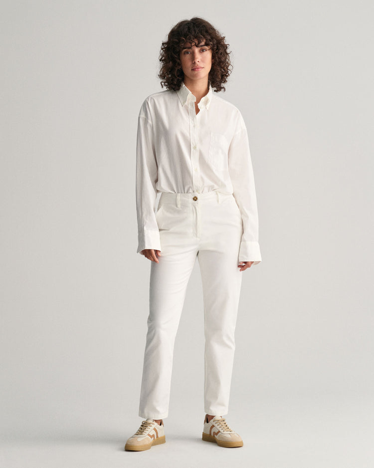Spodnie damskie slim fit beżowe