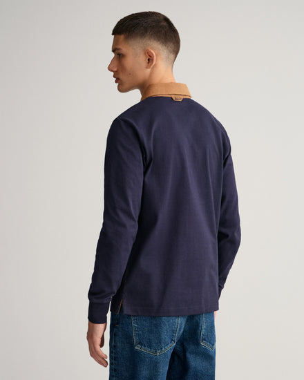 Męska granatowa koszulka rugby o kroju regular fit