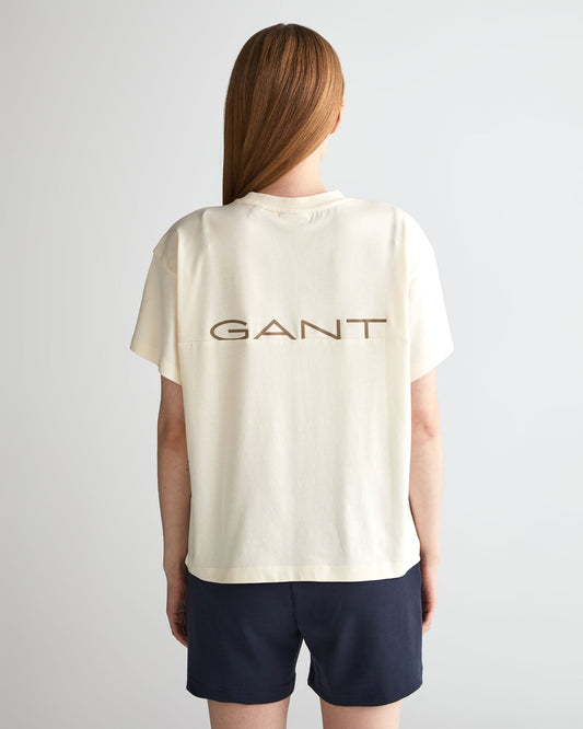 Koszulka z grafiką na plecach z dekoltem C