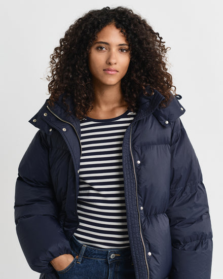 Kurtka damska z kapturem relaxed fit granatowa