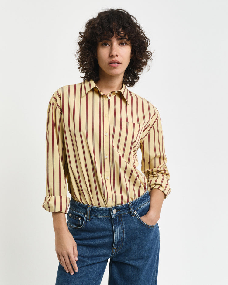 Koszula popelinowa relaxed fit w paski