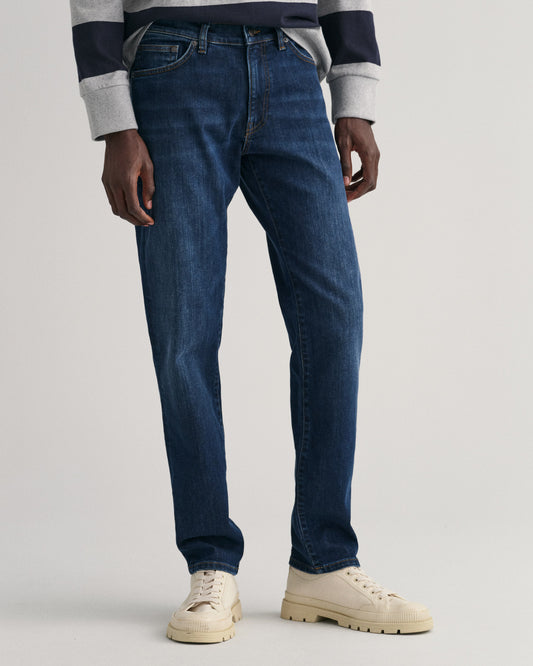 Spodnie jeansowe męskie slim fit granatowe