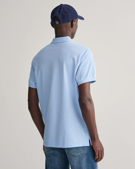 Koszulka polo męska z krótkim rękawem regular fit niebieska