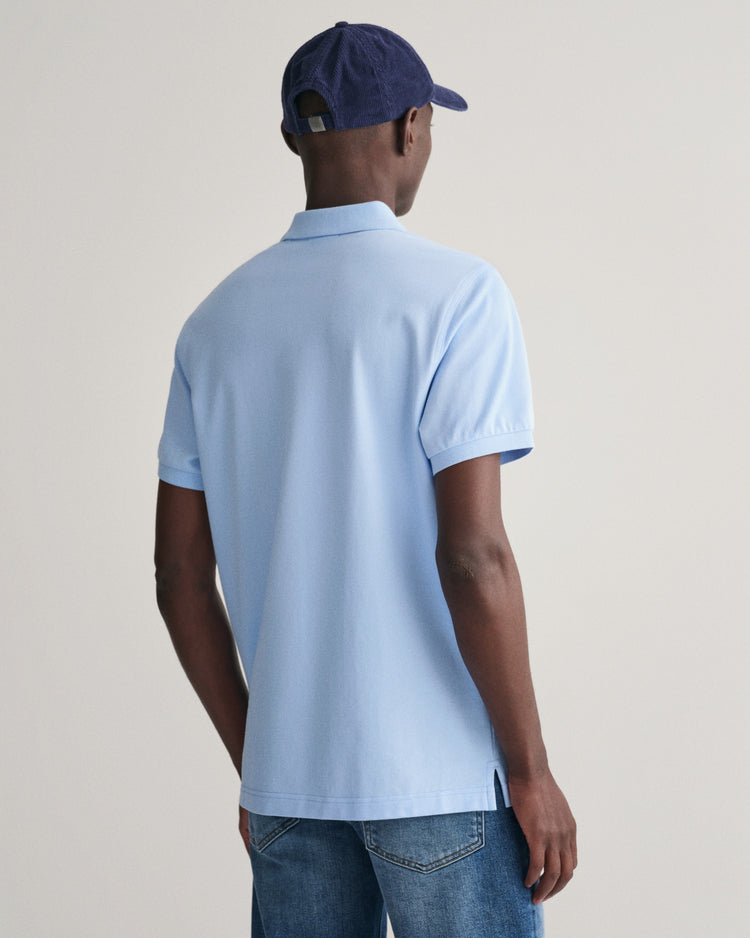 Koszulka polo męska z krótkim rękawem regular fit niebieska