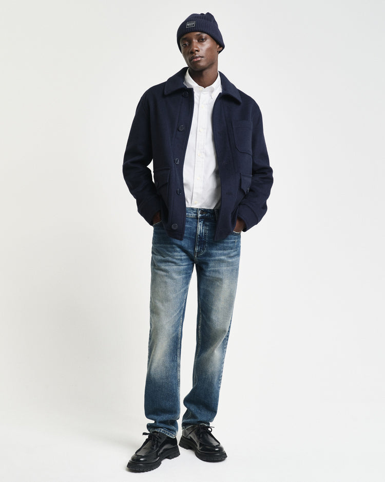 Koszula męska z długim rękawem regular fit biała