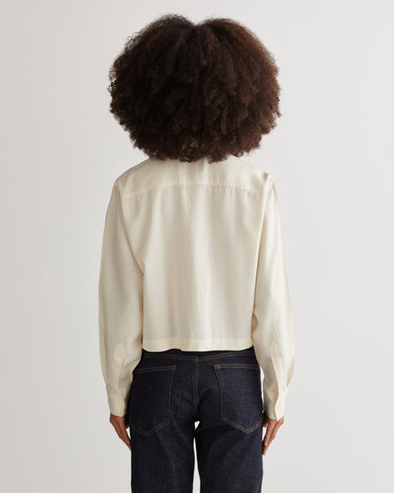 Koszula damska długi rękaw kremowa