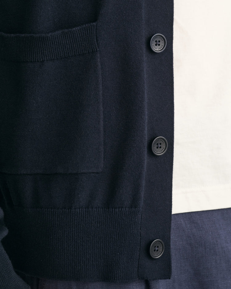 Klasyczny kardigan z bawełny z dekoltem w serek