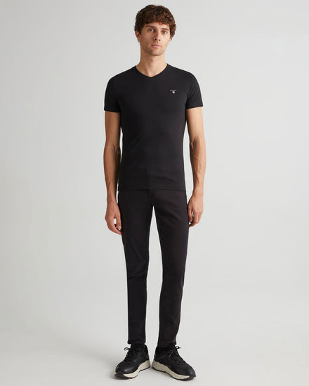 T-shirt Original z dekoltem w kształcie litery V slim fit