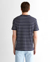 T-shirt męski w paski z okrągłym kołnierzykiem regular fit