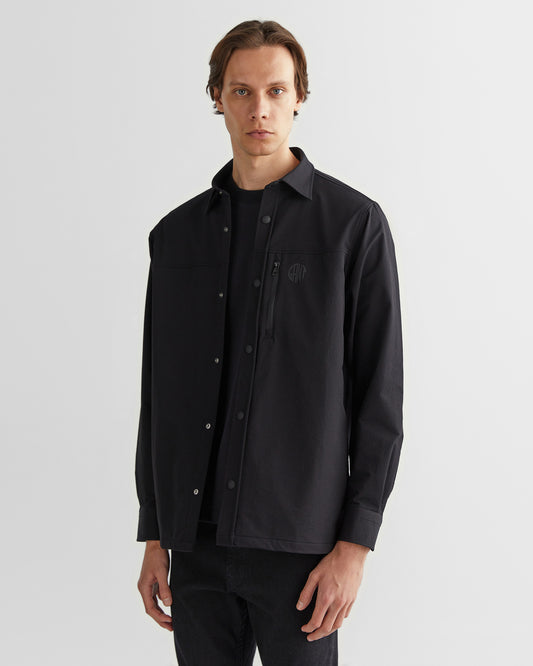 Koszula męska z nadrukiem z długim rękawem relaxed fit czarna