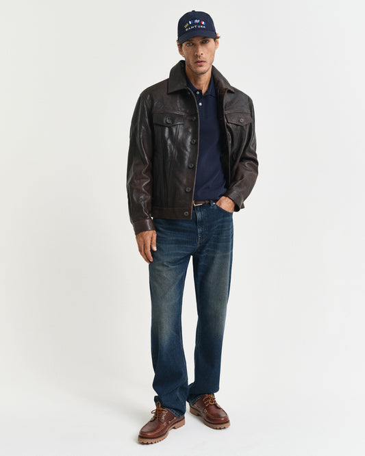 Koszulka polo męska z krótkim rękawem regular fit granatowa