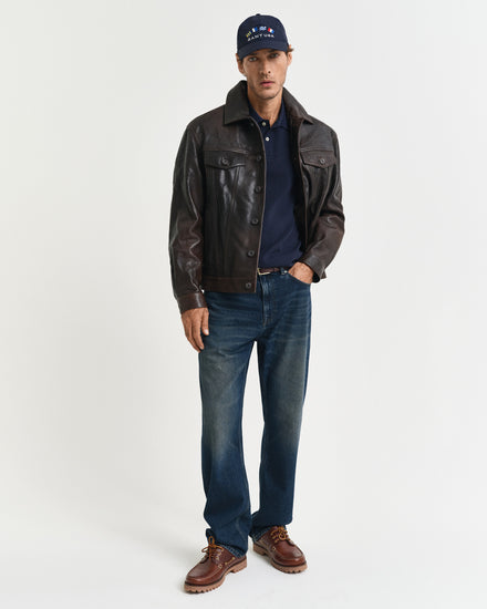 Koszulka polo męska z krótkim rękawem regular fit granatowa