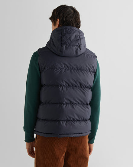 Bezrękawniki męskie z kapturem regular fit granatowe